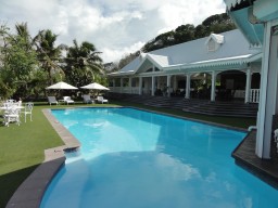 Restaurant and pool area - On request, dinner or lunch can be ordered directly to your own villa terrace.